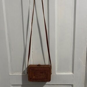 Brown Woven Crossbody Bag